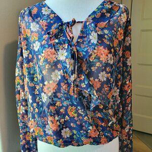 Boho Mossimo Wrap Top Floral Bohemian Summer Vibes